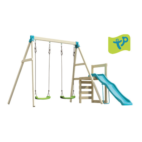 TP Forest Wooden Swing Frame with Deck & Slide