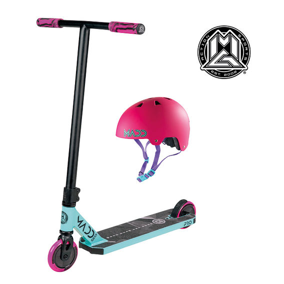 MADD Renegade Pro Scooter Teal/Pink Bundle - XS/S