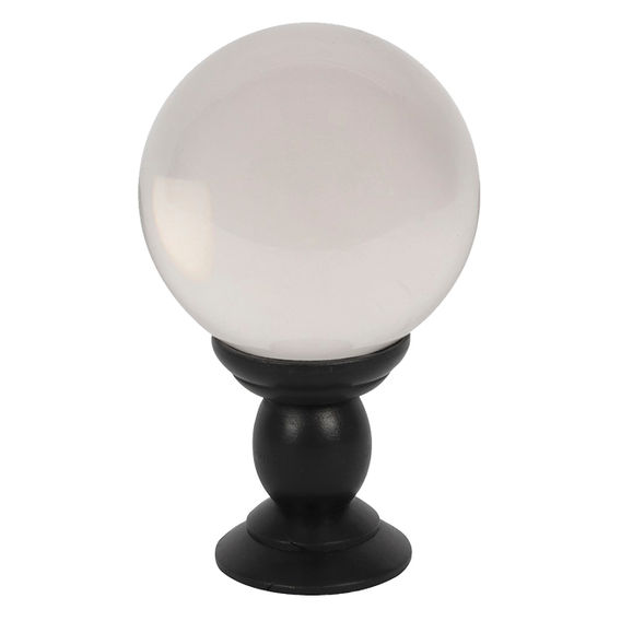 Clear Large Crystal Ball on Wooden Stand 130mm