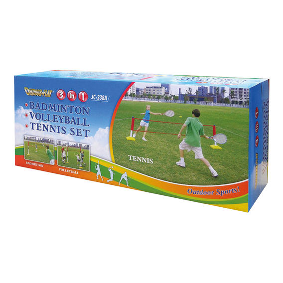 Outdoor Play 3 in 1 Badminton, Volleyball & Tennis Set