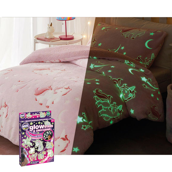 Unicorn Glow In The Dark Duvet Set & Glow Art