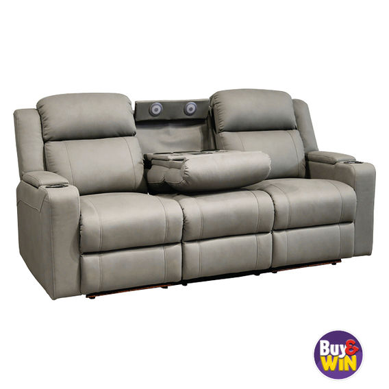 Academy 3 Seater Smart Recliner with Multifunctional Tray – Grey