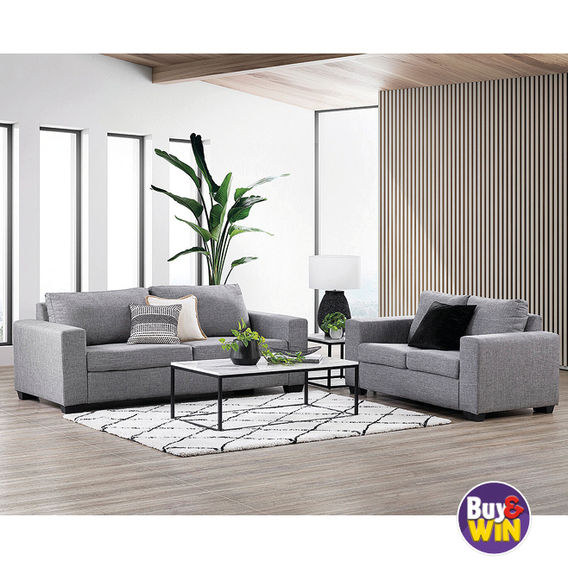 Zahra 3 + 2 Seater Couch Bundle Grey