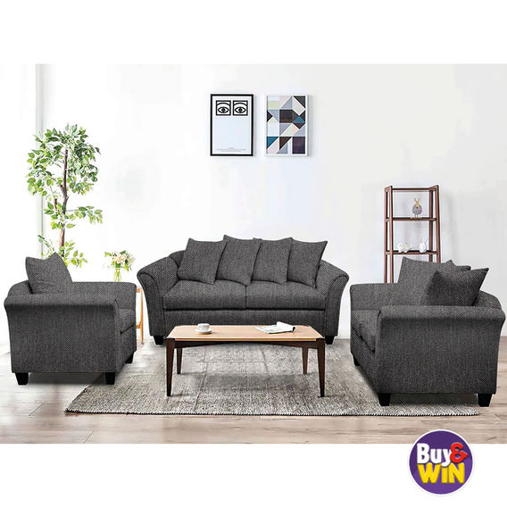 Chicka Sofa 3+2+1 Seater Bundle -Black