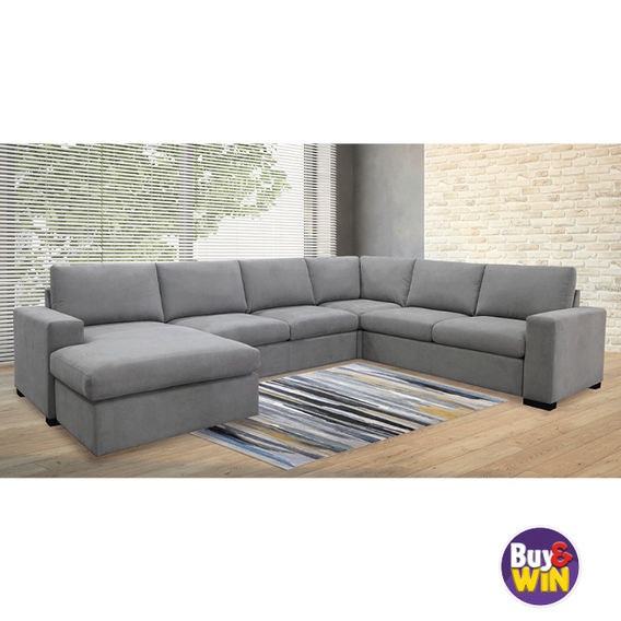 Santino Corner w/sofa bed - Smoke