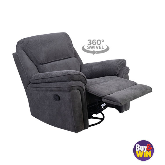 Rockport Single Swivel Recliner - Charcoal