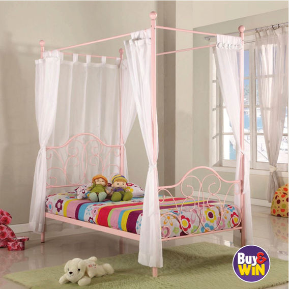 Princess Canopy Single Bed & Mattress Bundle