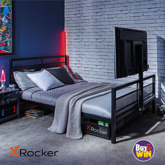 X Rocker Basecamp Double TV Gaming Bed - Black