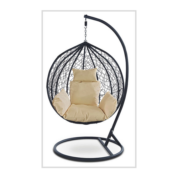 Outdoor Hanging Egg Chair Black