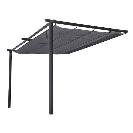 Wall Mounted Pergola with Retractable Canopy 3m x 4m