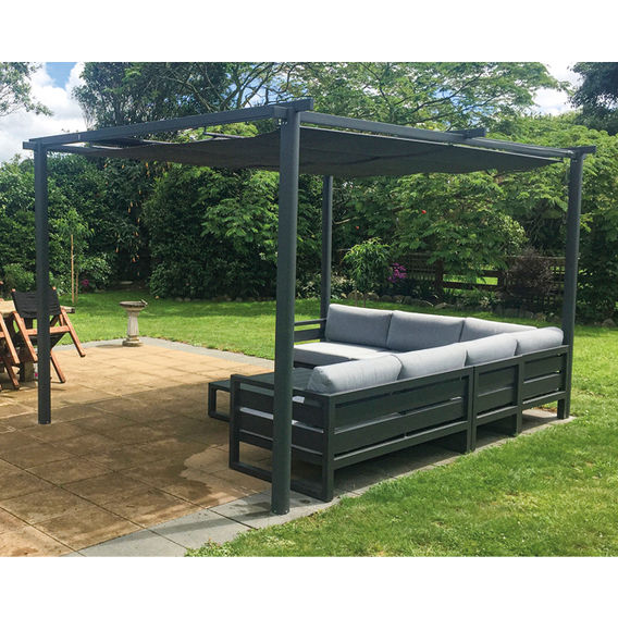 Freestanding Pergola with Retractable Canopy 3m x 4m