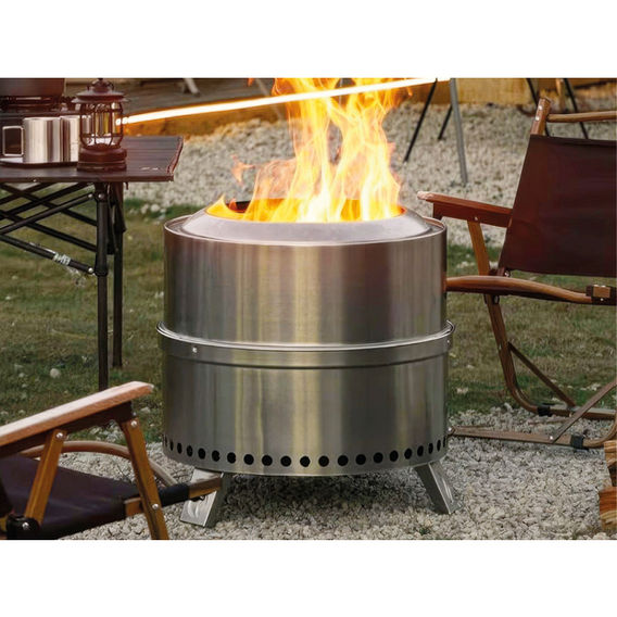 Smokeless Stainless Steel Fire Pit - 49cm