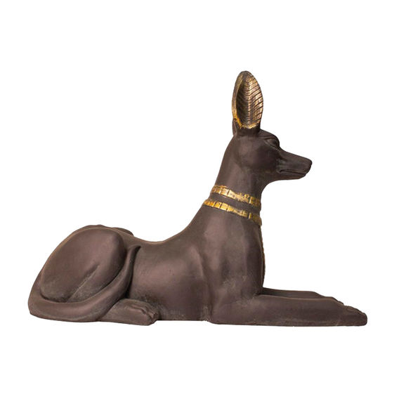 Fibre Clay God Dog Lying Down