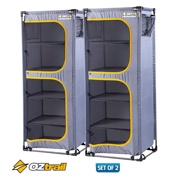 Oztrail 5 SHELF CAMP CUPBOARD - 2 Set Bundle