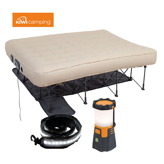 Kiwi Camping Queen EZ Bed & Lighting Bundle