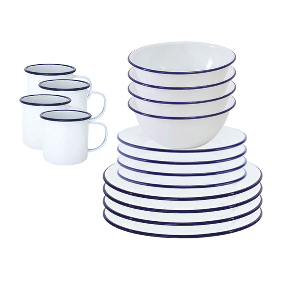 Falcon Enamel 16 Piece Dinner Set