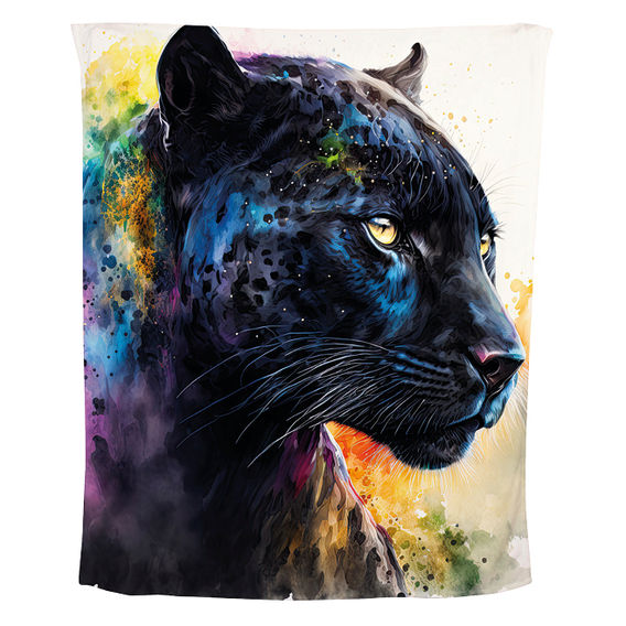 Animal Print Fleece Blanket - Coloured Panther