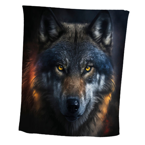 Animal Print Fleece Blanket - Wolf