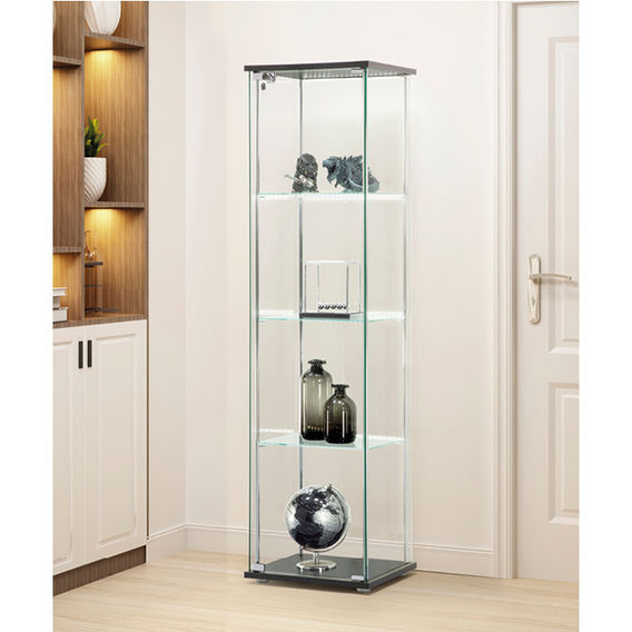 West Glass 4-Tier LED Display Cabinet