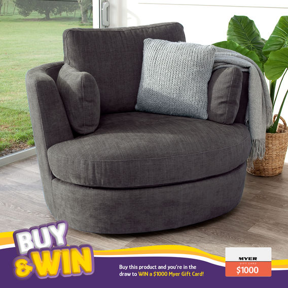 Cuddle Swivel Chair Charcoal