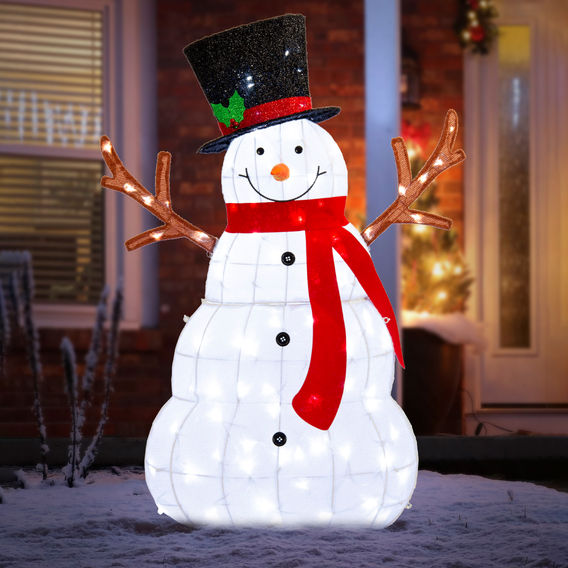 Festive Magic LED Mesh Melting Snowman