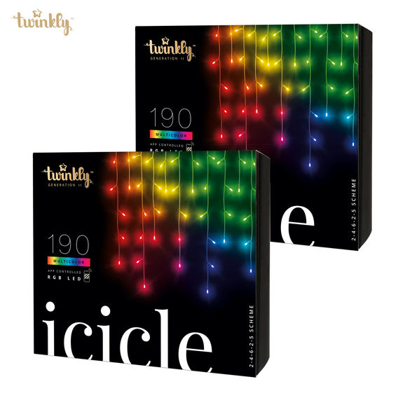 Twinkly 190 RGB Icicle Lights Bundle