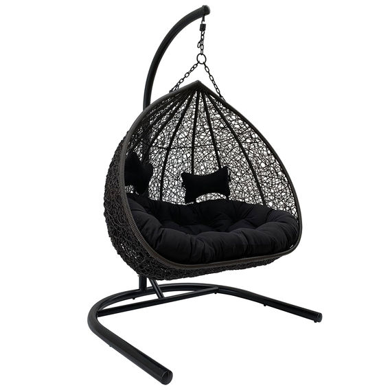 Duke Double Hanging Egg Chair-Charcoal