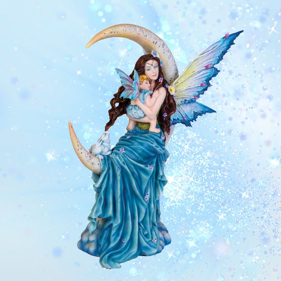 Moon Fairy With Child Figurine