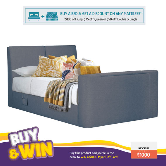 Galaxy TV Bed Queen Charcoal