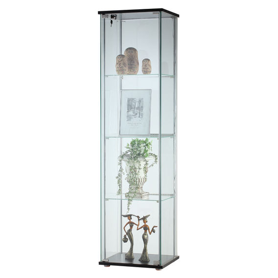 West Glass 4-Tier LED Display Cabinet