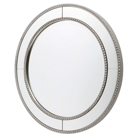 Zeta Wall Mirror Antique Silver
