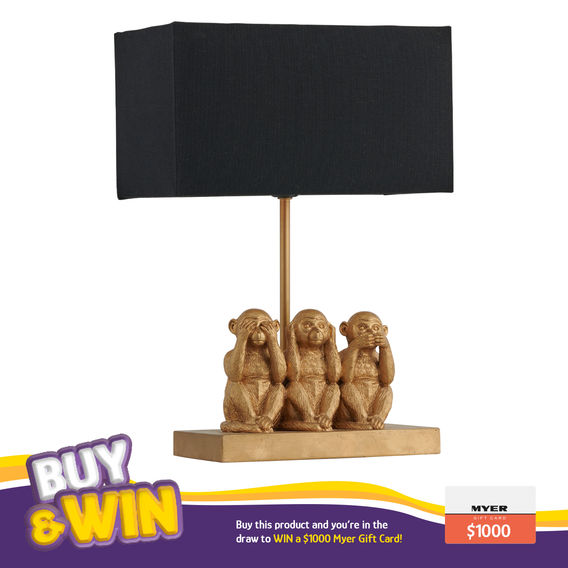 Three Wise Monkeys Table Lamp