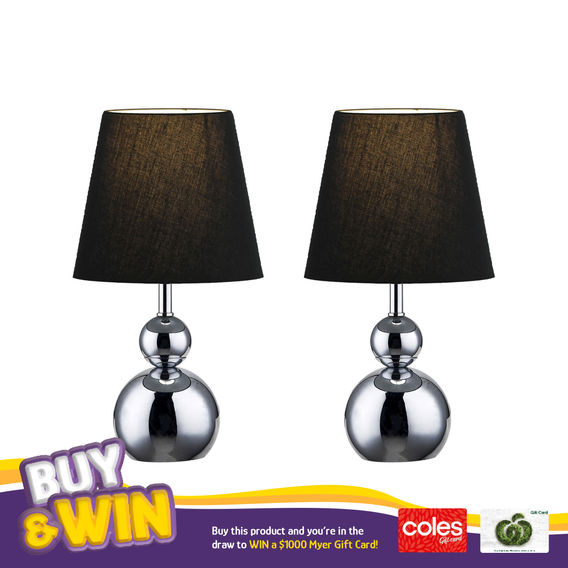 Hulu Touch Table Lamp 2pc Set Black