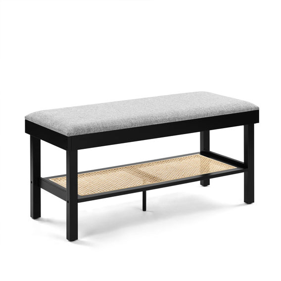 Charlie Bench Seat with Shelf Black