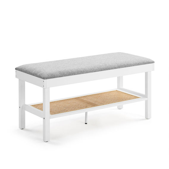 Charlie Bench Seat with Shelf White