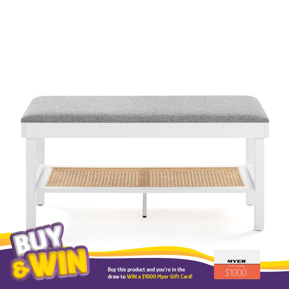 Charlie Bench Seat with Shelf White