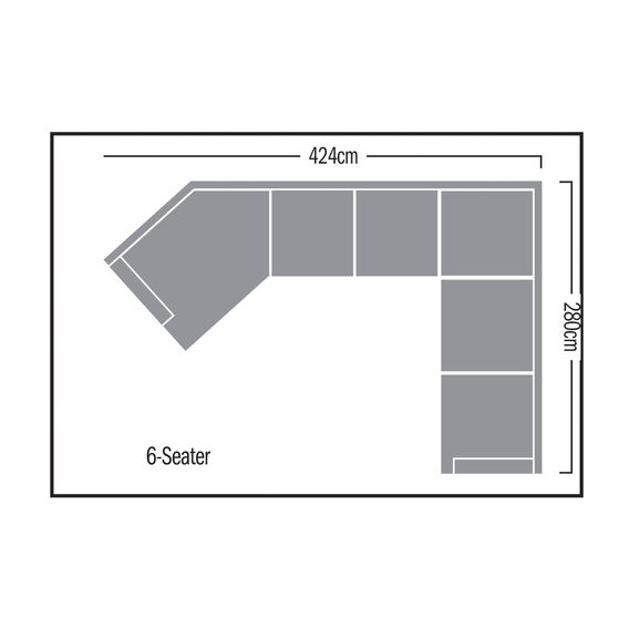 Melrose 6-Seater Angled Corner Modular Lounge Charcoal