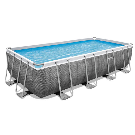 Power Steel Rattan Rectangular Pool Set