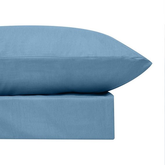 Bamboo Blend 6pc Sheet Set 4 Colours, 3 Sizes  - Sterling Blue Double