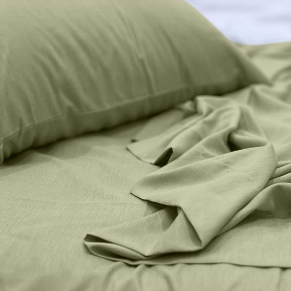 Bamboo Blend 6pc Sheet Set 4 Colours, 3 Sizes  - Olive Queen