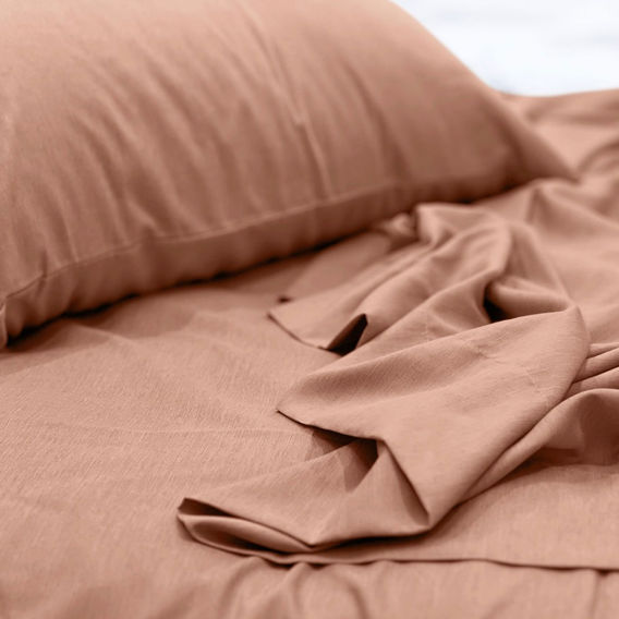 Bamboo Blend 6pc Sheet Set 4 Colours, 3 Sizes  - Clay Mist Queen