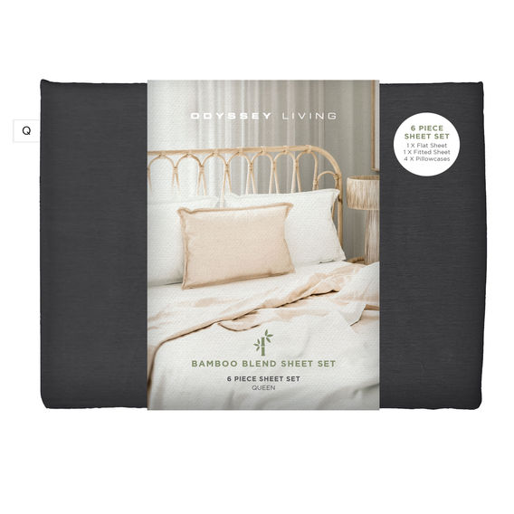 Bamboo Blend 6pc Sheet Set 4 Colours, 3 Sizes  - Night Sky Queen