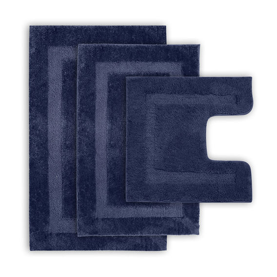 Modena 3PC Bath Mats - Indigo