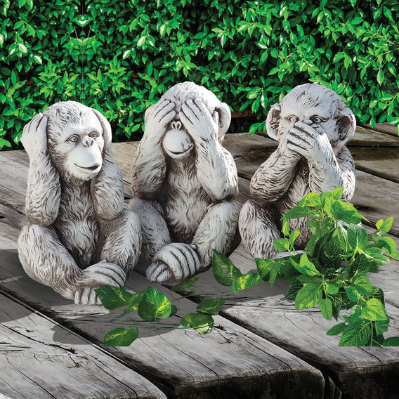 See Hear Speak No Evil Monkey Statues