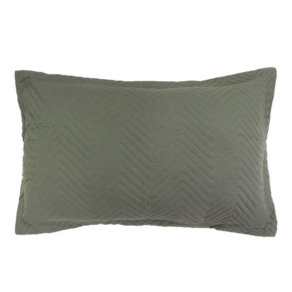 Herringbone Embossed Coverlet Set - Moss S/D