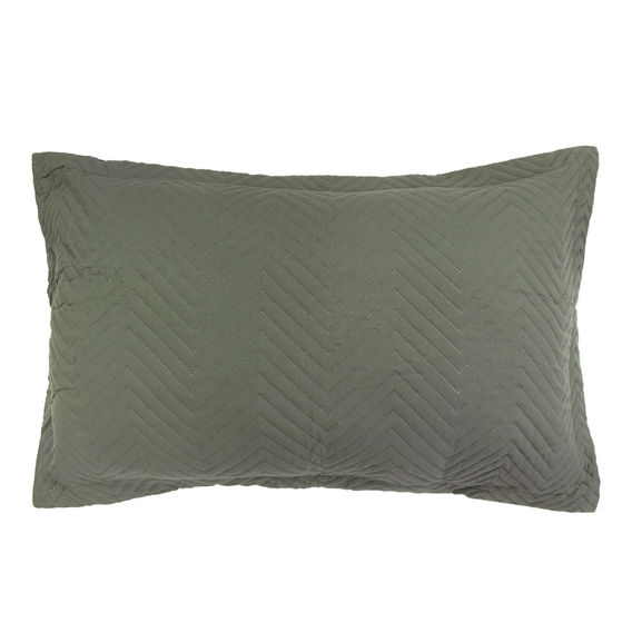 Herringbone Embossed Coverlet Set - Moss Q/K