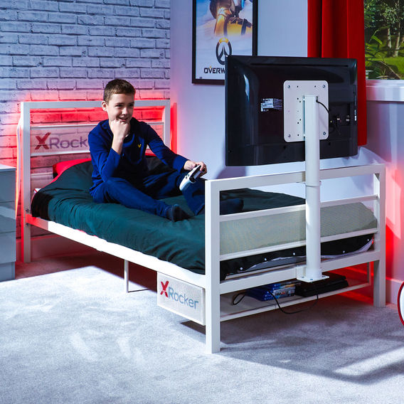 X Rocker Base Camp Single Bed - White