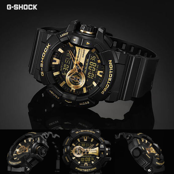 G-Shock Analogue Watch Black Gold