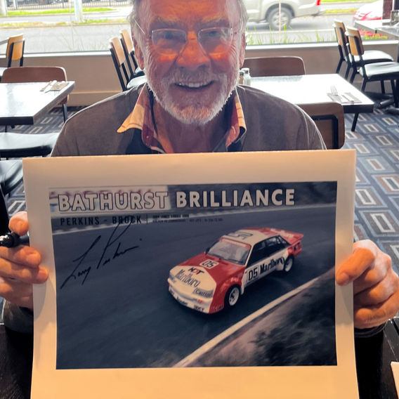 1984 Larry Perkins Signed Holden VK Commodore Framed  Photo