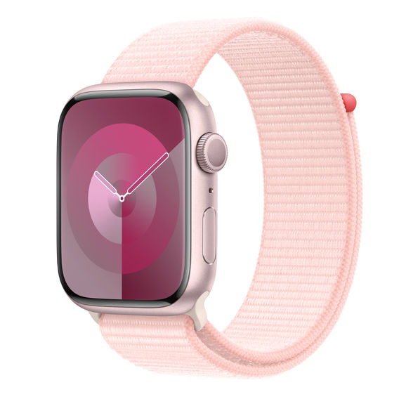 Apple Watch Series 9 GPS - 45mm Pink Aluminium with Light Pink Sport Loop